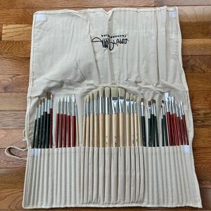 🖌️NWT - Alla Prima 36 Piece Brush Set in Canvas Roll - Acrylic Oil Tempera Paint